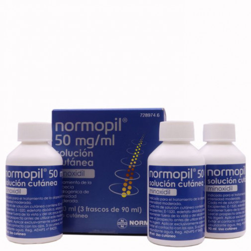 Normopil 50 Mg/ml 3 Frascos Solucion Cutanea 90 Ml