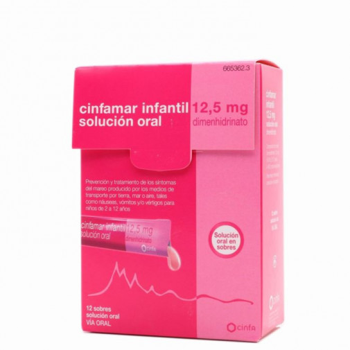 Cinfamar Infantil 12,5 Mg 12 Sobres Solucion Oral 5 Ml