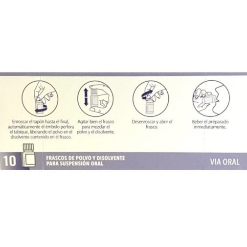 Ultra-levura 250 Mg 10 Frascos Polvo Y Disolvente Para Suspension Oral