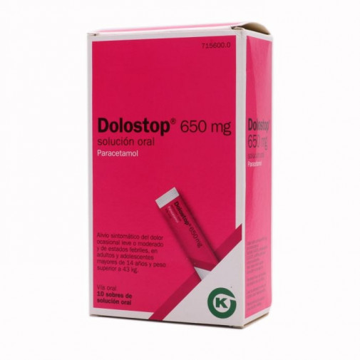 Dolostop 650 Mg 10 Sobres Solucion Oral 10 Ml