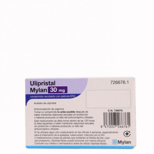 Ulipristal Exeltis Efg 30 Mg 1 Comprimido Recubierto