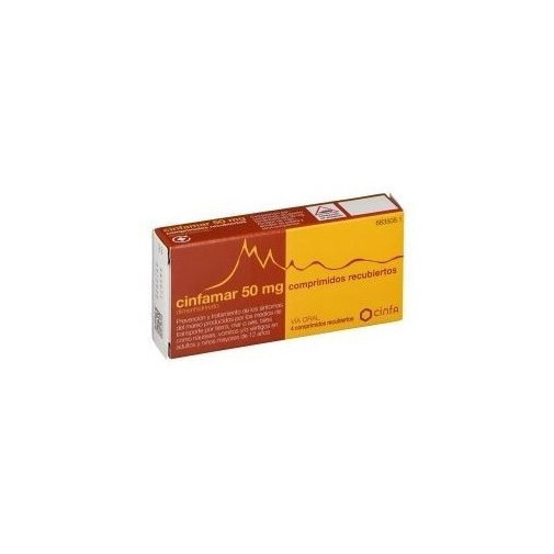 Cinfamar 50 Mg 4 Comprimidos Recubiertos