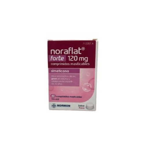 Noraflat Forte 120 Mg 40 Comprimidos Masticables