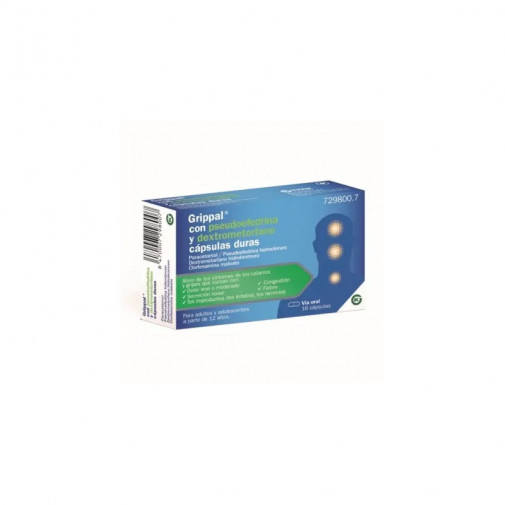 Grippal Con Pseudoefredrina Y Dextrometorfano 16 Capsulas