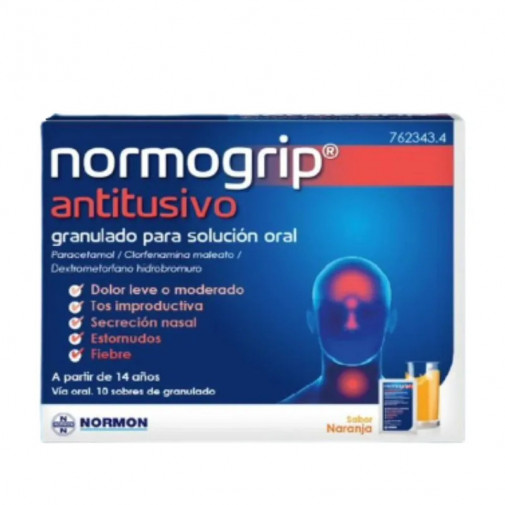 Normogrip Antitusivo 10 Sobres Granulado Para Solucion Oral