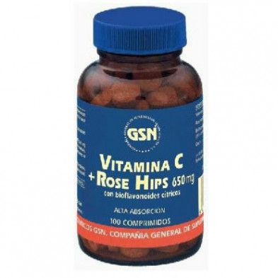 Vitamina C+Rose Hips 650 g 100 Comprimidos Gsn