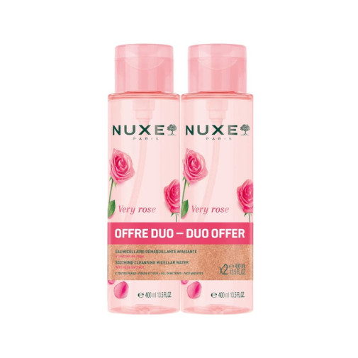 Nuxe Very Rose Agua Micelar Desmaquillante Calmante Duplo 2x400ml