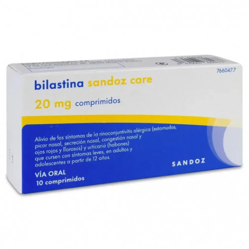 Bilastina Sandoz Care 20 Mg 20 Comprimidos