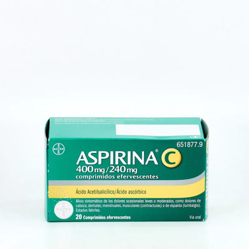Aspirina C Difarmed 400 Mg/240 Mg 20 Comprimidos Efervescentes