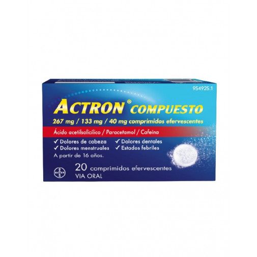 Actron Compuesto Elam Pharma 267 Mg/133 Mg/40 Mg 20 Comprimidos Efervescentes