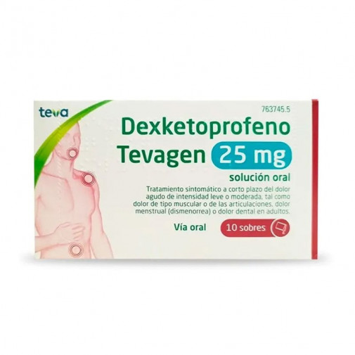 Dexketoprofeno Tevagen 25 Mg 10 Sobres Solucion Oral