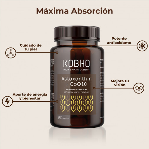 Kobho Astaxantina + Coq10 60 Cápsulas