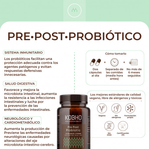 Kobho Pre Post Probiotico 60 Cápsulas