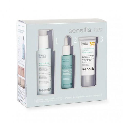 Sensilis Protocolo Impercciones Y Arrugas Azelaic Peel 100Ml + Serum 30Ml + Spf50+ 15Ml