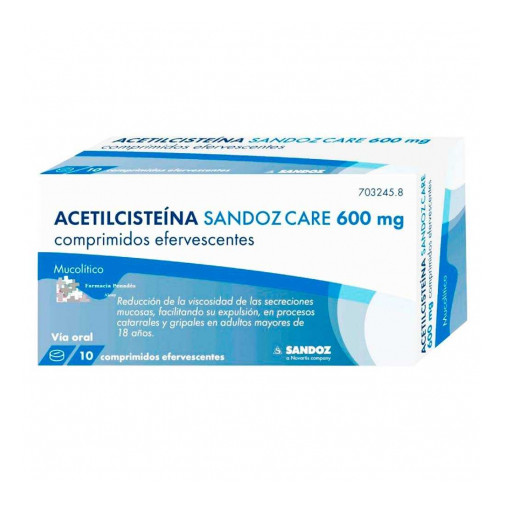 Acetilcisteina Sandoz Care 600 Mg 10 Comprimidos Efervescentes