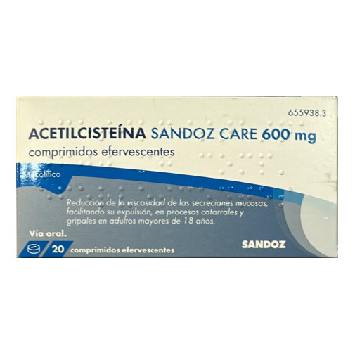 Acetilcisteina Sandoz Care 600 Mg 20 Comprimidos Efervescentes (sobres)