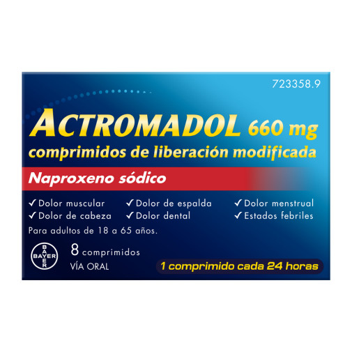 Actromadol 660 Mg 8 Comprimidos Liberacion Modificada