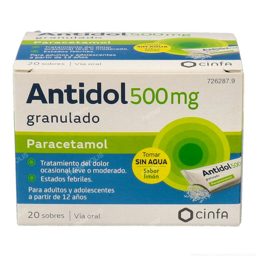 Antidol 500 Mg 20 Sobres Solución Oral 5 Ml