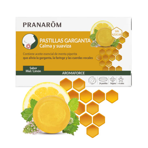 Pranarom Aromaforce Pastilas Garganta Miel Y Limon 24 Ud