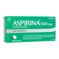 Aspirina 500 Mg 20 Comprimidos