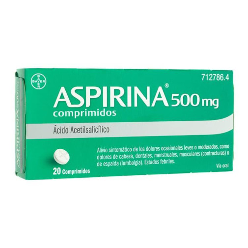 Aspirina 500 Mg 20 Comprimidos
