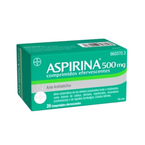 Aspirina 500 Mg 20 Comprimidos Efervescentes