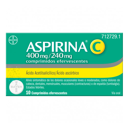 Aspirina C 400 Mg / 240 Mg 10 Comprimidos Efervescentes