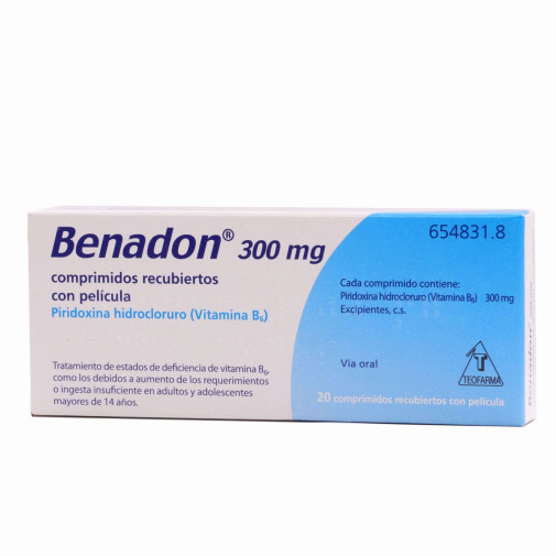 Benadon 300 Mg 20 Comprimidos Recubiertos