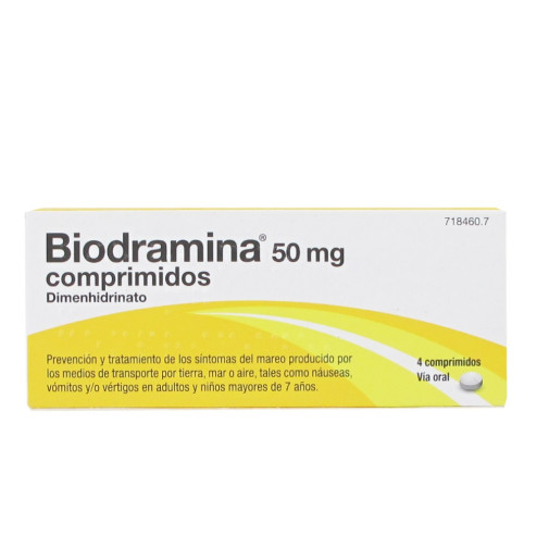Biodramina 50 Mg 4 Comprimidos