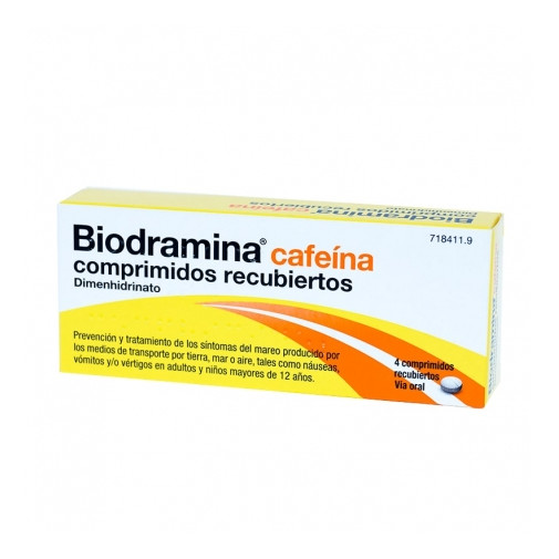 Biodramina Cafeína 4 Comprimidos