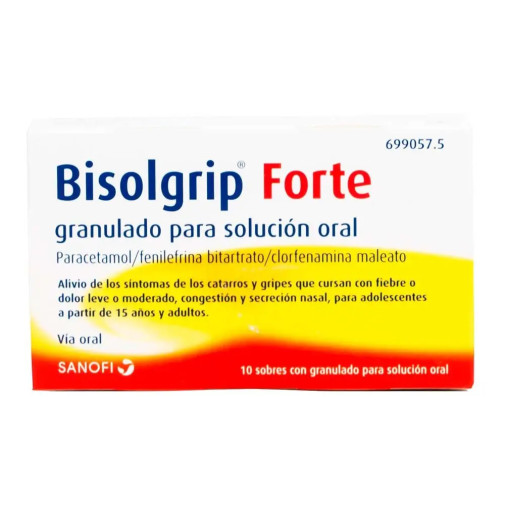 Bisolgrip Forte 650 Mg Granulado 10 Sobres Solución Oral