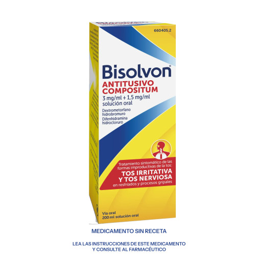 Bisolvon Antitusivo Compositum 3 Mg/ml + 1,5 Mg/ml Solución Oral Jarabe 200 Ml