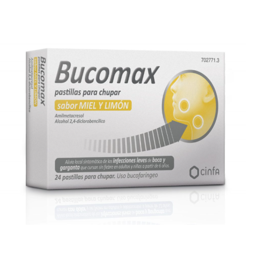 Bucomax 24 Pastillas Para Chupar (sabor Miel Y Limón)