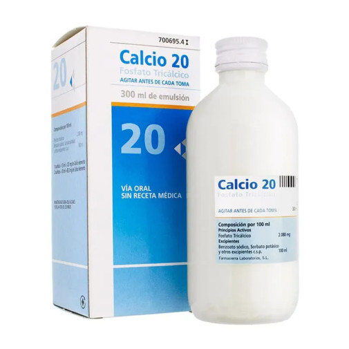 Calcio 20 Emulsión Oral 1 Frasco 300 Ml