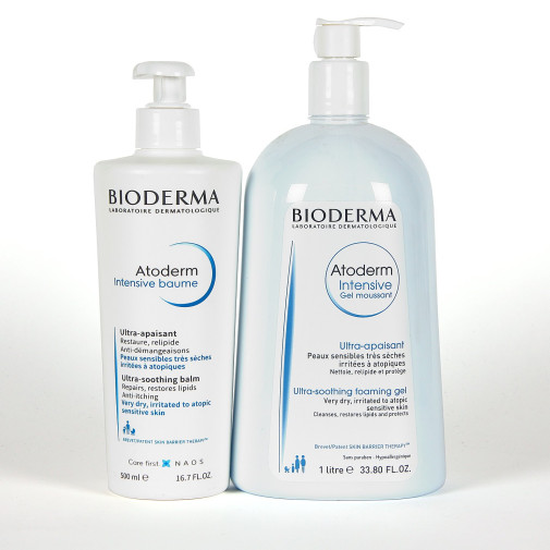 Bioderma Atoderm Intensive Gel Moussant 1000ml + Intensive Baume 500ml