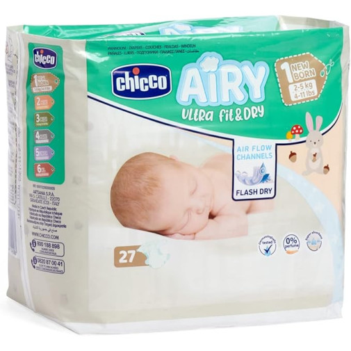 Chicco Pañal Airy Recien Nacido Talla 1 2-5kg 27u