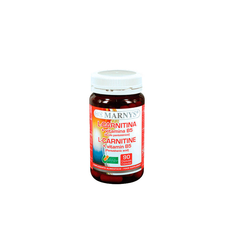 L-carnitina + Vitamina B5 500 mg 90 Cápsulas Marnys