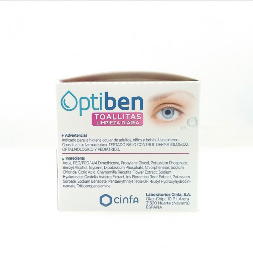 Optiben Toallitas Limpiadoras Estériles 30 Unidosis