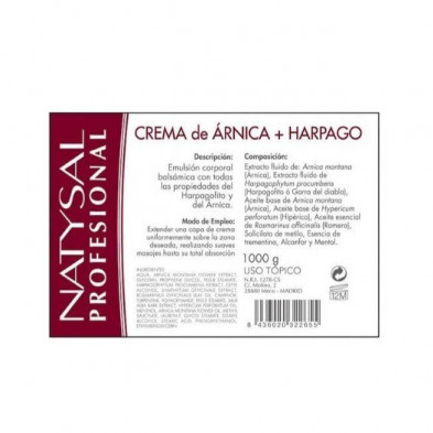 Crema de Árnica y Harpagofito 1000 g Natysal