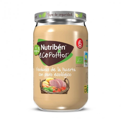 Potito Verduras De La Huerta Con Pavo Ecológico 235G Nutribén