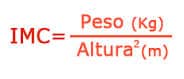 IMC formula para calcular el indice de masa corporal