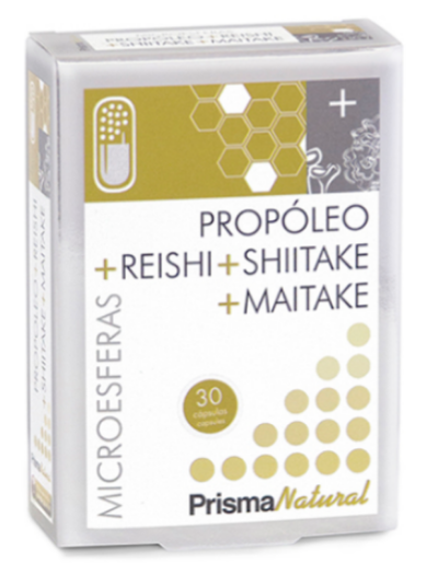 Cápsulas de Propóleo, Shiitake, Maitake y Reishi de Prisma Natural
